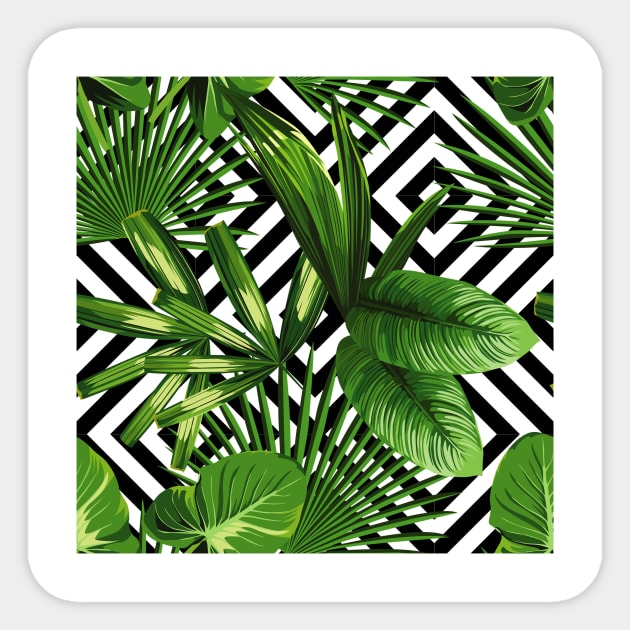 Tropical Jungle Print Sticker by NewburyBoutique